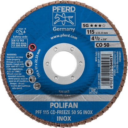 Picture of Pferd 4-1/2" X 7/8" Ah Polifanfd Sg Inox Cer 50G Flat Part# - 60805