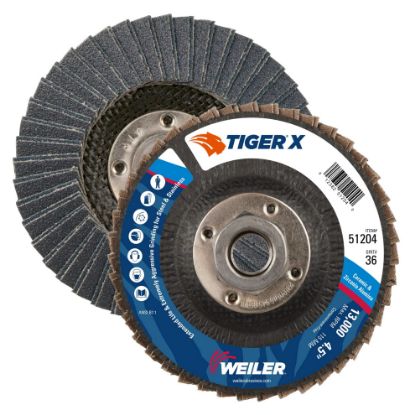 Picture of Weiler® 4-1/2" Tiger X Fd  Ang Phen Back  40Z  5/8"-11 Part# - 51205