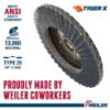 Picture of Weiler® 4-1/2" Tiger X Fd  Ang Phen Back  40Z  5/8"-11 Part# - 51205