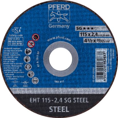 Picture of Pferd 4-1/2 X 3/32 X 7/8 T1 Cut-Off Wheel A30 S Sg Part# - 63503