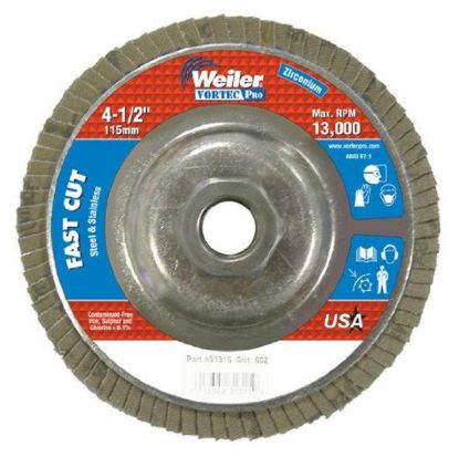 Picture of Weiler® 4-1/2" Wolverine Flap Disc  60Z  5/8"-11 Unc Nut Part# - 31315