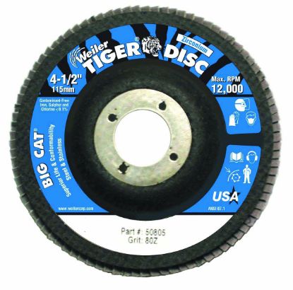 Picture of Weiler® 41/2" Tiger Disc Big Catabr Flap Phenolic Bk Part# - 50805