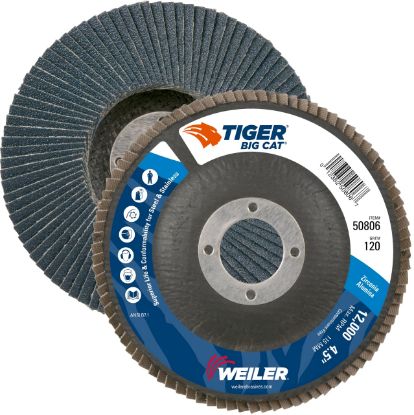 Picture of Weiler® 41/2" Tiger Disc Big Catabr Flap Phenolic Bk Part# - 50806