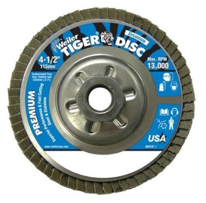 Picture of Weiler® 4-1/2" Tiger Disc Abrasive Flap Disc Angled Part# - 50510