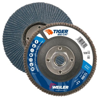 Picture of Weiler® 4-1/2" Big Cat Abrasiveflap Disc-80Z-5/8"-11 Ah Part# - 50810