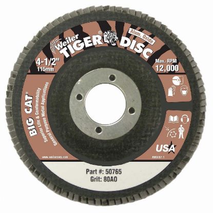 Picture of Weiler® 4 1/2" Tiger Disc Big Cat Abr Flap Phenolic Bk Part# - 50765