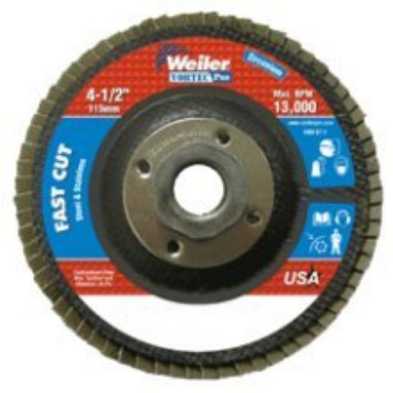 Picture of Weiler® 4-1/2" Wolverine Flap Disc 40Z  5/8"-11 Unc Nut Part# - 31314