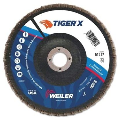 Picture of Weiler® 7" Tiger X Fd  Ang  Phenback  60Z  7/8" Arbor H Part# - 51217