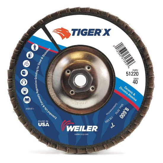 Picture of Weiler® 7" Tiger X Fd  Flat  Phen Back  60Z  7/8" Arbor Part# - 51230