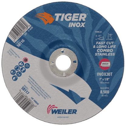 Picture of Weiler® 7-1/8X1/8 Inox T27 Comb.Whl Inox30T 7/8Arb Part# - 58117