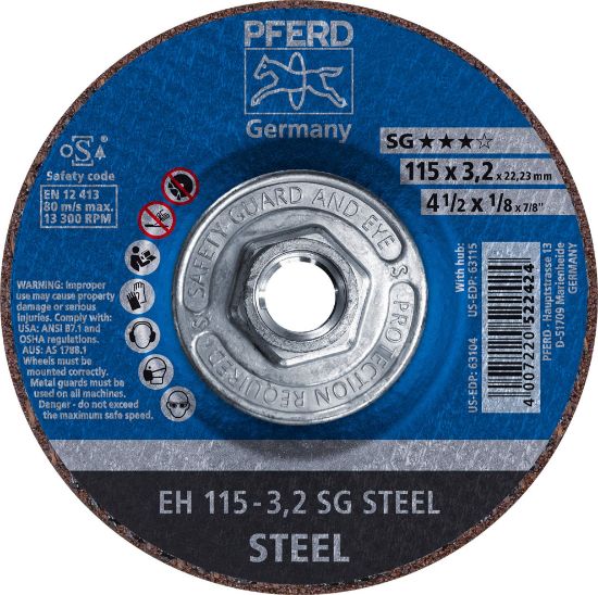 Picture of Pferd 4-1/2 X 1/8 X 5/8-11 T27Cut-Off Whl A30 S Sg Part# - 63115