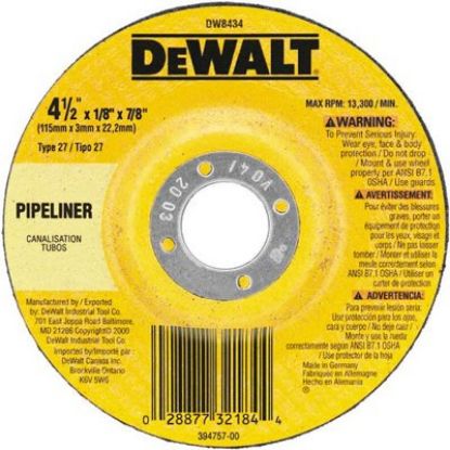 Picture of Dewalt® 4-1/2"X1/8"X5/8"-11 Pipeliner Cutting/Grinding Part# - Dw8435