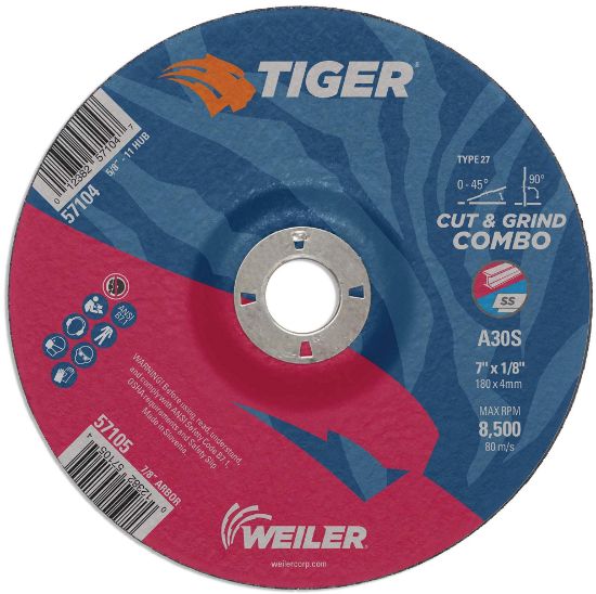 Picture of Weiler® 7 X 1/8 Tiger Ty27 Combwhl  Ao  7/8 Ah Part# - 57105