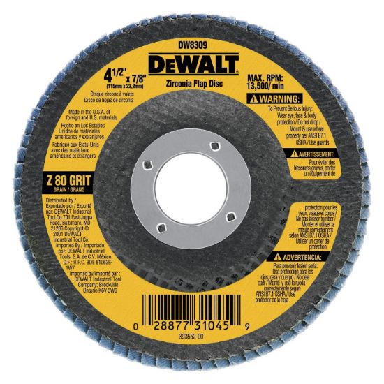 Picture of Dewalt® 4-1/2" X 7/8" 120G Type29 Hp Flap Disc Part# - Dw8310