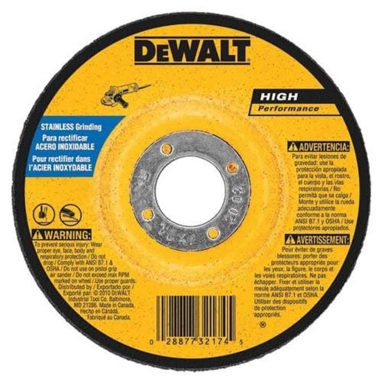 Picture of Dewalt® 6" X 1/4" X 7/8" T27 Stainless Grinding Part# - Dw8465