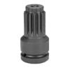 Picture of Grey Pneumatic 3/4" Female X #5 Splinemale Adapter W/ Pin Hole Part# - 3011A