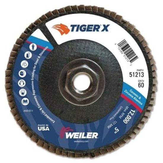 Picture of Weiler® 5" Tiger X Fd  Ang  Phenback  60Z  5/8"-11 Unc Part# - 51213