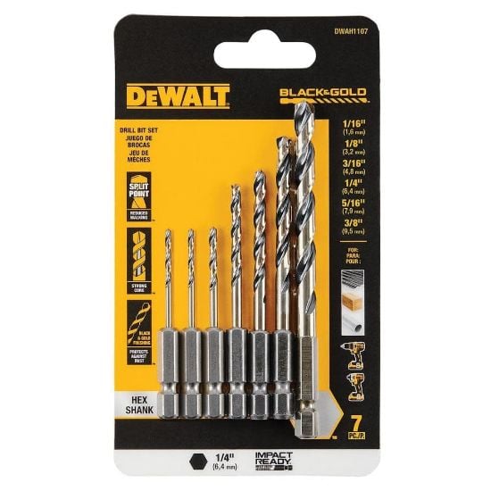 Picture of Dewalt® Dw 7Pc B&G Hex Shank Set Part# - Dwah1107