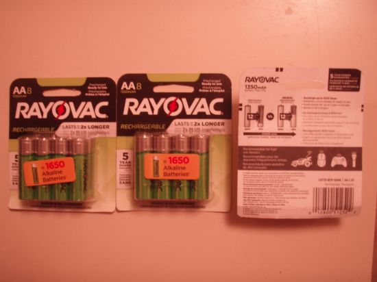 Picture of Rayovac® Recharge Aa 1 350Mah Batteries Nihm (Ea=8Pk) Part# - Ld715-8Op-Gend