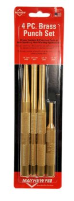 Picture of Mayhew™ Tools 4-Pc. Brass Punch Kit Part# - 62277