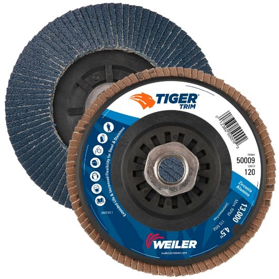 Picture of Weiler® 4-1/2" X5/8-11 Type 29 Style Gr. Wheel 120 Grit Part# - 50009