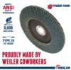 Picture of Weiler® 7" Tiger Paw Abrasive Flap Disc  Angled  Phenoli Part# - 51150