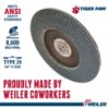 Picture of Weiler® 7" Tiger Paw Abrasive Flap Disc  Angled  Phenoli Part# - 51149