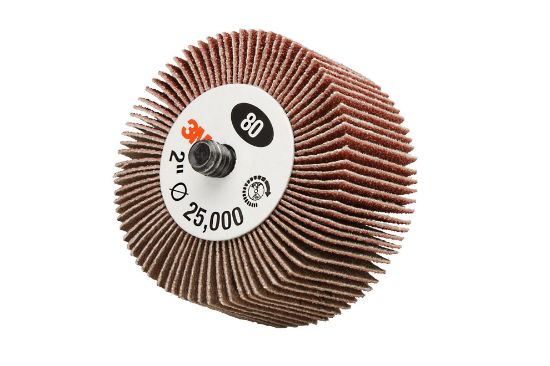 Picture of 3M™ Abrasive 3M Flap Wheel 244D  80 T83  3"X1"X 1/4" Part# - 7100178243