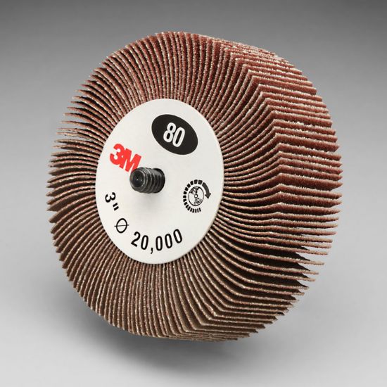 Picture of 3M™ Abrasive 3M Flap Wheel 244D  60 T84  3"X1"X1/4"-20Ext Part# - 7100176128