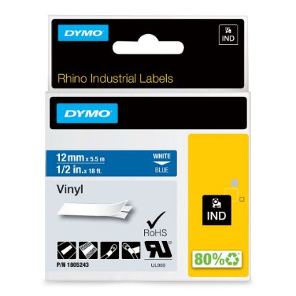 Picture of Dymo Dymo Rhino 1/2" Blue Vinyl Tape 12Mm Part# - 1805243