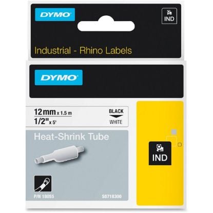 Picture of Dymo Rhino 1/2" White Heat Shrink Tubes Part# - 18055