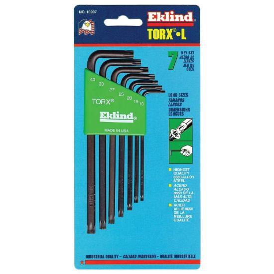 Picture of Eklind Tool 7-Pc Torx Long Allen Wrench Set W/Holder  T Part# - 10907