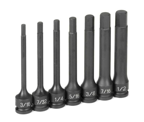 Picture of Grey Pneumatic 3/8" Dr.7 Pc. 4" Lengthfractional Hex Driver St Part# - 1247H