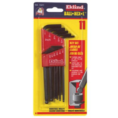 Picture of Eklind Tool 11-Pc Ball End Hex Key Set .050"-1/4" Part# - 13211