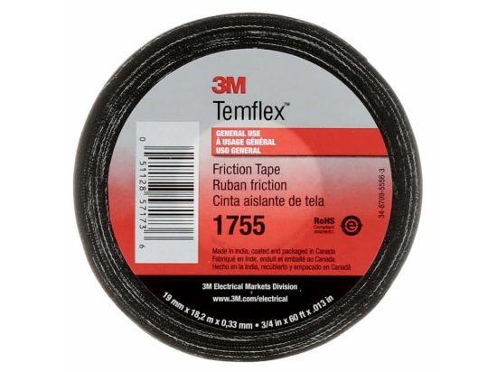 Picture of 3M™ 1755 3/4"X60' Friction Tape Part# - 7000058870