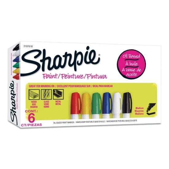 Picture of Sharpie® Sharpie Paint 6Ct Asst Med  1 Ea And 1Pk =6Ct Part# - 2107618