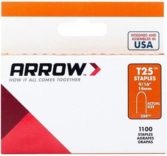 Picture of Arrow Fastener 25916 T25 Staples 9/16"1000/Pk Part# - 259