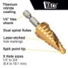 Picture of Klein Tools 1/4" To 3/4" Step Drillbit  Vaco Part# - 25963