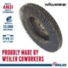 Picture of Weiler® 4-1/2" Wolv Hd Flap Disc Flat 60Z 5/8-11 Unc Nut Part# - 31391