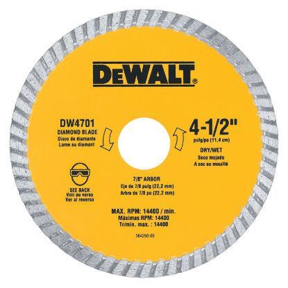 Picture of Dewalt® 4-1/2" Dry Cut Diamond B Part# - Dw4701