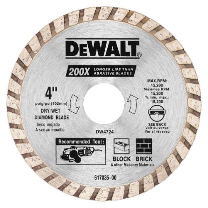 Picture of Dewalt® 4" High Performance Masonry Blade Part# - Dw4724