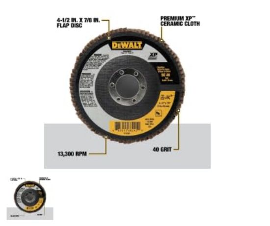 Picture of Dewalt® Dewalt 4-1/2 X 7/8 40G T27 Xp Cer Jumbo Flap Part# - Dwa8280Rt