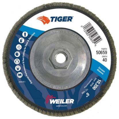 Picture of Weiler® 6" Diameter- 5/8-11 Arbor- 40 Grit Part# - 50659