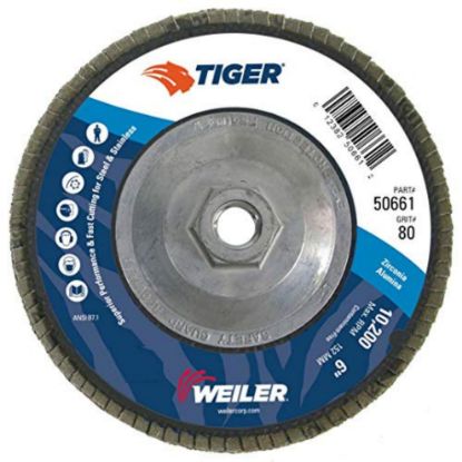 Picture of Weiler® 6" Diameter- 5/8-11 Arbor- 80 Grit Part# - 50661