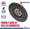 Picture of Weiler® 4-1/2" Tiger Paw Abrasive Flap Disc- Angled- 60Z Part# - 51125