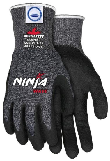 Picture of Mcr Safety Ninja Wave 13 Ga Blk/Whtspeckled Dyneema/Diamond Part# - N96780M