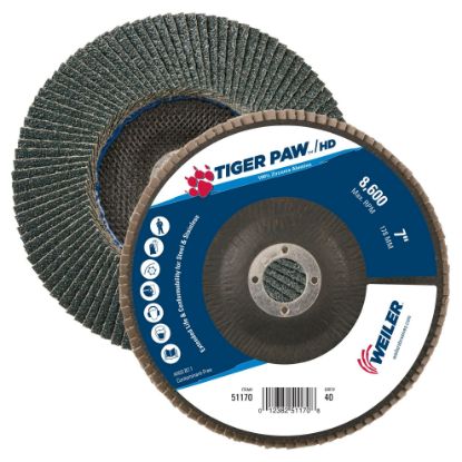 Picture of Weiler® 7" Vpro Super High Density Flap Disc  Flat  Phen Part# - 51170