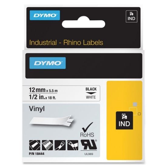 Picture of Dymo Rhino 1/2" White Vinyl Part# - 18444