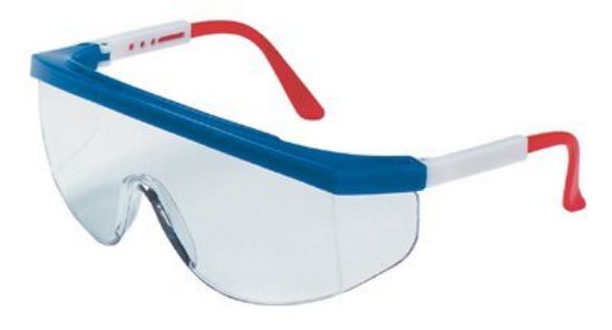 Picture of Mcr Safety Tomahawk Red/White/Bluefrm Clr Lens Sft Gls Part# - Tk130