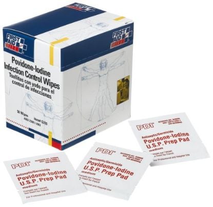 Picture of First Aid Only® Pvp Iodine Wipes  50/Box Part# - G310-003